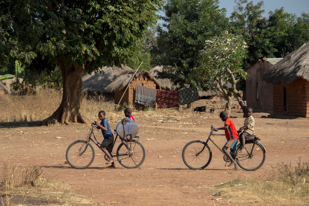 Zambian Children Biking in Africa
