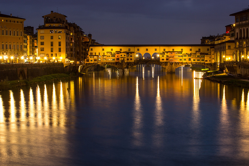 Evening Reflections - Ponte Vecchio, Italy by Alex Berger